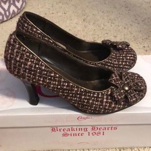 Candies Brown Plaid Heels